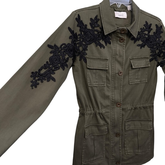 Kersh Army Green Embroidered Utility Jacket XS Military Style - Picture 4 of 11